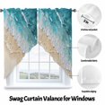 thumbnail image 3 of Abstract Beach Waves Swag Valances for Windows 2 Pack Blue Watercolor Modern Art Swag Kitchen Curtains 45 Inches Long Rod Pocket Short Window Treatment for Kitchen Bathroom 36"x45", 3 of 8