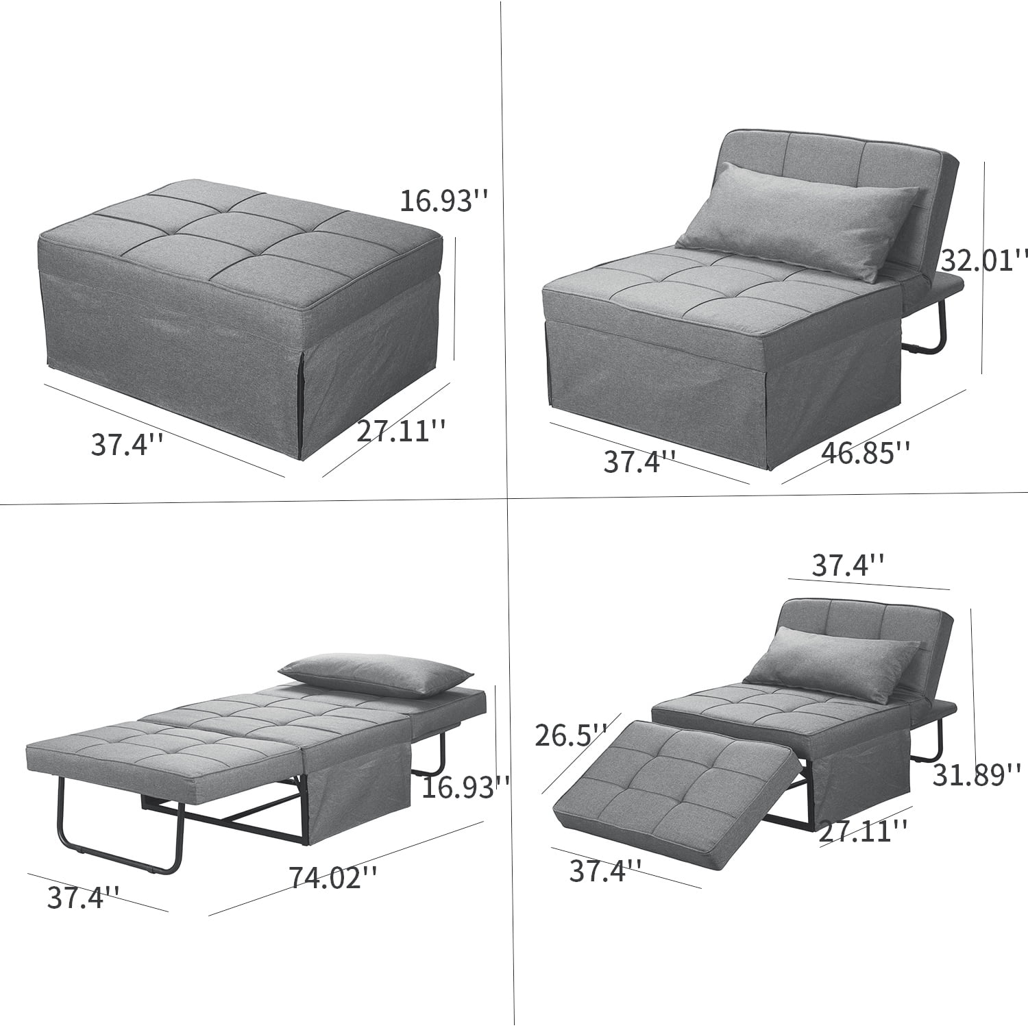 Ottoman Sofa Bed Double