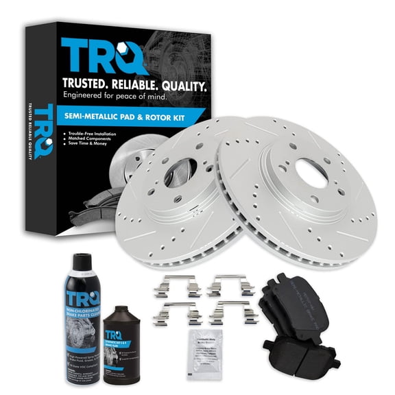 TRQ Front Semi Metallic Brake Pad & Performance Rotor Kit for Lexus RX300 BKA21374