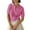 Bright Pink, variant on Sherrylily Women Cable Short Sleeve Sweaters Tops V Neck Knit Casual Pullover Shirt
