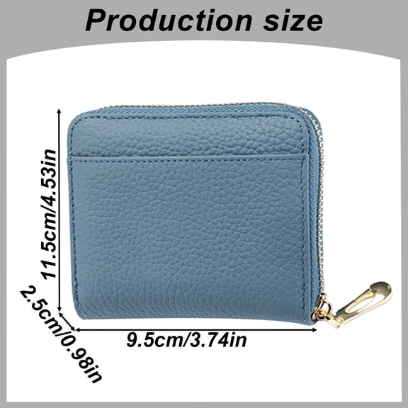 Clearance Under $4.09! 1PC Mini RFID Wallet, Women's Cowhide Leather Card Holder with Zipper Pocket, Leather, for Everyday & Travel, (4.53x3.46x1.1in, Brown)