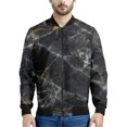 thumbnail image 3 of Chaquetas gráficas con grietas de mármol negro, chaqueta bomber con estampado 3D de manga larga a la moda para hombre, abrigo informal holgado para primavera y otoño, 3 of 5