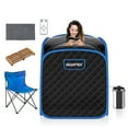 thumbnail image 1 of Patiojoy Portable Steam Sauna Spa Household Personal Sauna Tent with 9-Level Temperature &Timer Black, 1 of 9