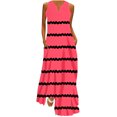 thumbnail image 2 of bnaln Maxi Sundress for Women Casual Beach Plus Size Dresses Summer V Neck Loose Sleeveless Dress A-Line Striped Long Tank Dress Elegant Boho Flowy Dress Vacation Sale, 2 of 5