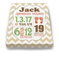 thumbnail image 2 of Personalized Canvas Birth Announcement Nursery Decor Gift, Footprint Design, Custom Name, Date, Weight & Length, Unique Boys & Girls Baby Shower Wall Art Presents, Color Tan, Size - 8X10, 2 of 5