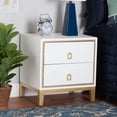 thumbnail image 7 of Baxton Studio Donald Modern Glam and Luxe White Finished Wood and Gold Metal 2-Drawer End Table, 7 of 7