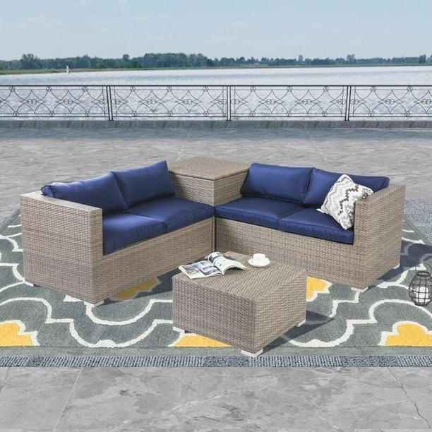 Patio Festival Hermosa 4 Piece Sofa Set Brown Com - Hermosa 4 Piece Wicker Patio Set With Cushions Patio Festival Hermosa 4 Piece Sofa Set Brown Com - Hermosa 4 Piece Wicker Patio Set With Cushions