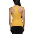 thumbnail image 2 of ToBeInStyle Women's Racerback Elastic Form Fitting Tank Top - Mustard - One Size, 2 of 3