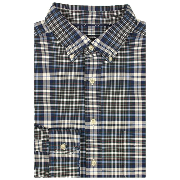 Cremieux Men's Big & Tall Full-Fit Easy-Care Long Sleeve Oxford Shirt with Pocket (Multi Color 270, XX-Large Tall, 2XT)