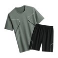 thumbnail image 2 of PNTUTB Mens Breathable Short Sets 2 Piece Outfits Summer Casual T Shirts and Shorts Tracksuit Sets with Pockets, 2 of 6