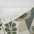 thumbnail image 4 of Ambesonne Monstera Fleece Throw Blanket Minimalist Floral Romance 50"x60" Pale Reseda Green Sepia, 4 of 5