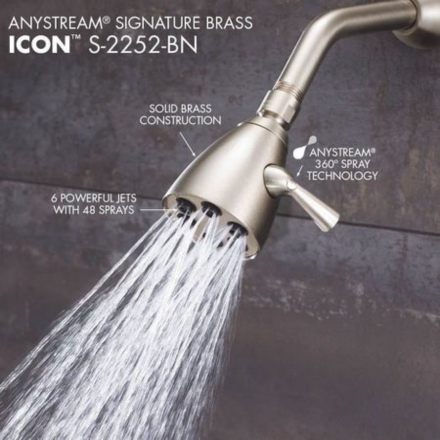 SPEAKMAN S-2254-BN Shower Head,Brass,Brushed Nickle,2.5 gpm