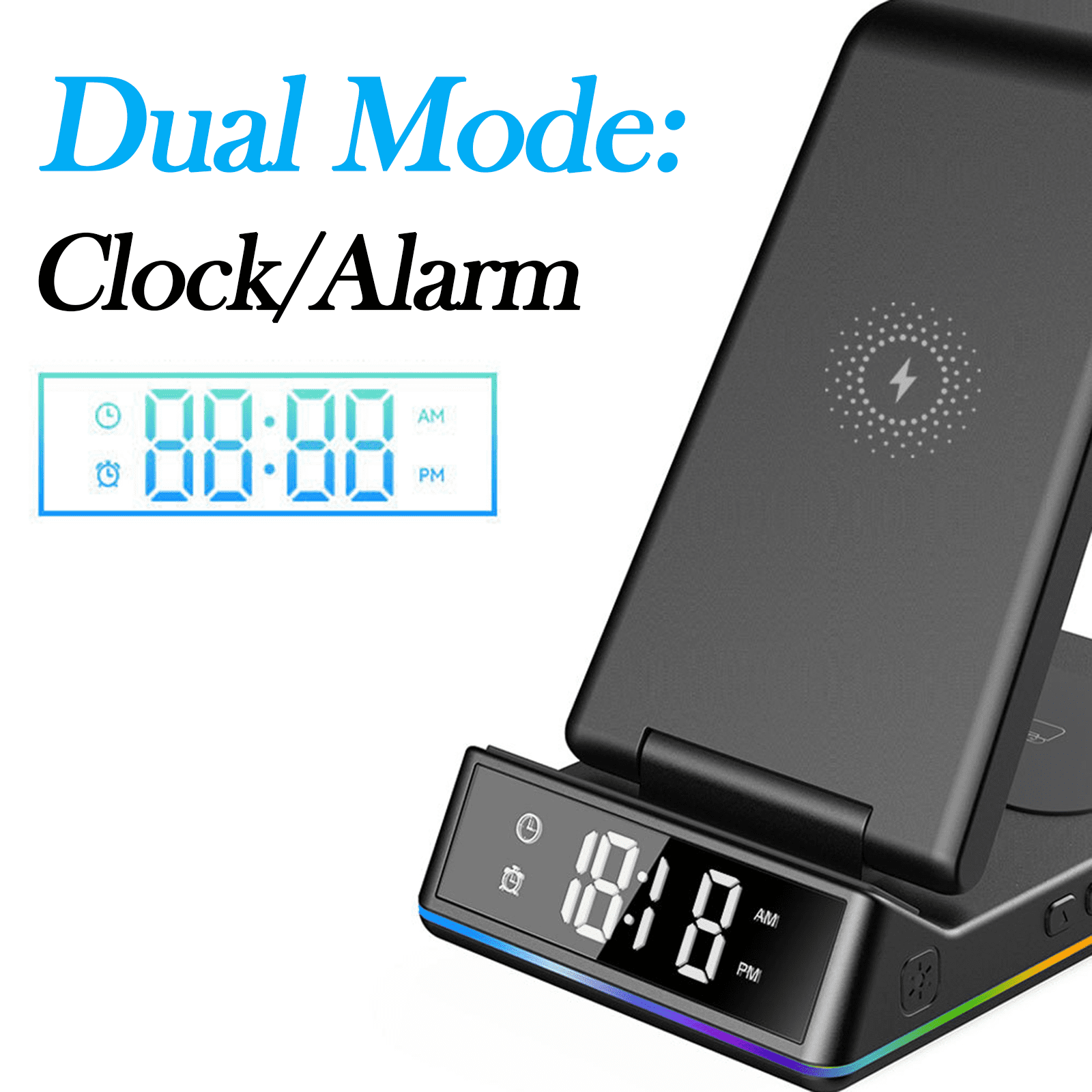 5-in-1 Wireless Charging Station - Fast 15W Qi Charger for iPhone, Apple Watch & AirPods - Foldable Design