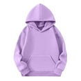 thumbnail image 3 of Hjtefg Girls Raglan Sleeve Hoodie, Long Sleeve Winter Warm Pullover with Athletic Cut, Soft Cozy Outerwear for Kids, Comfortable Casual Top,Color: Purple Size: 5-6 Years, 3 of 6