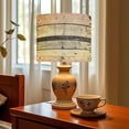 thumbnail image 6 of Linen Drum Lampshades Rustic Vintage Wood Metal Texture Retro Garage Wooden Planks Rivets 13"x13"x10" Light Shade for Table Lamps Floor Lamp Shades Lampshade Replacement Assembly Required, 6 of 8