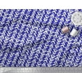 thumbnail image 2 of Soimoi Blue Velvet Fabric Geometric Arrow Tribal Print Fabric by Yard 58 Inch Wide, 2 of 3