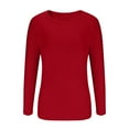 thumbnail image 3 of ZyeKqe Womens Long Sleeve Tops Scoop Neck Going out Tops Slim Fitted Tops Tee Ribbed Knit Basic Shirts, 3 of 5
