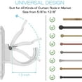 thumbnail image 2 of 8PCS No Drill Curtain Rod Brackets, Self-Adhesive Curtain Rods No Drilling, Nail Free Adjustable Curtain Rod Holders, Curtain Hooks for Rod Less Than 1.57 Inch Diameter (Transparent), 2 of 5
