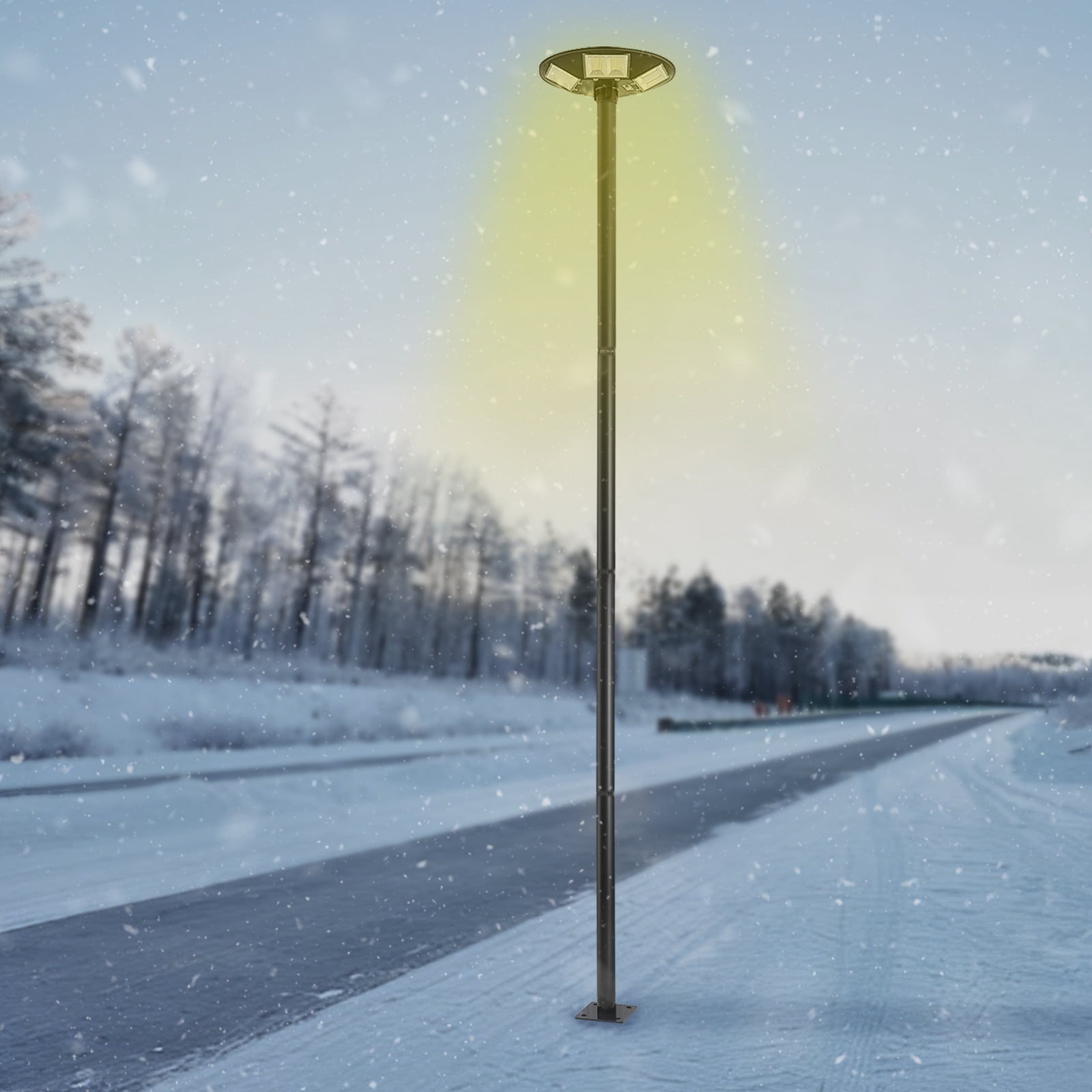 Modern Outdoor Split Street Light Floor Mount Pole Courtyard Street Lighting Post for Urban Roads, Parks