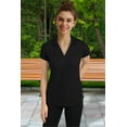 thumbnail image 3 of Jnriver Womens V-Neck Racer Mesh Black Polo Shirt Short Sleeve Moisture Wicking Tee Shirts XS, 3 of 5