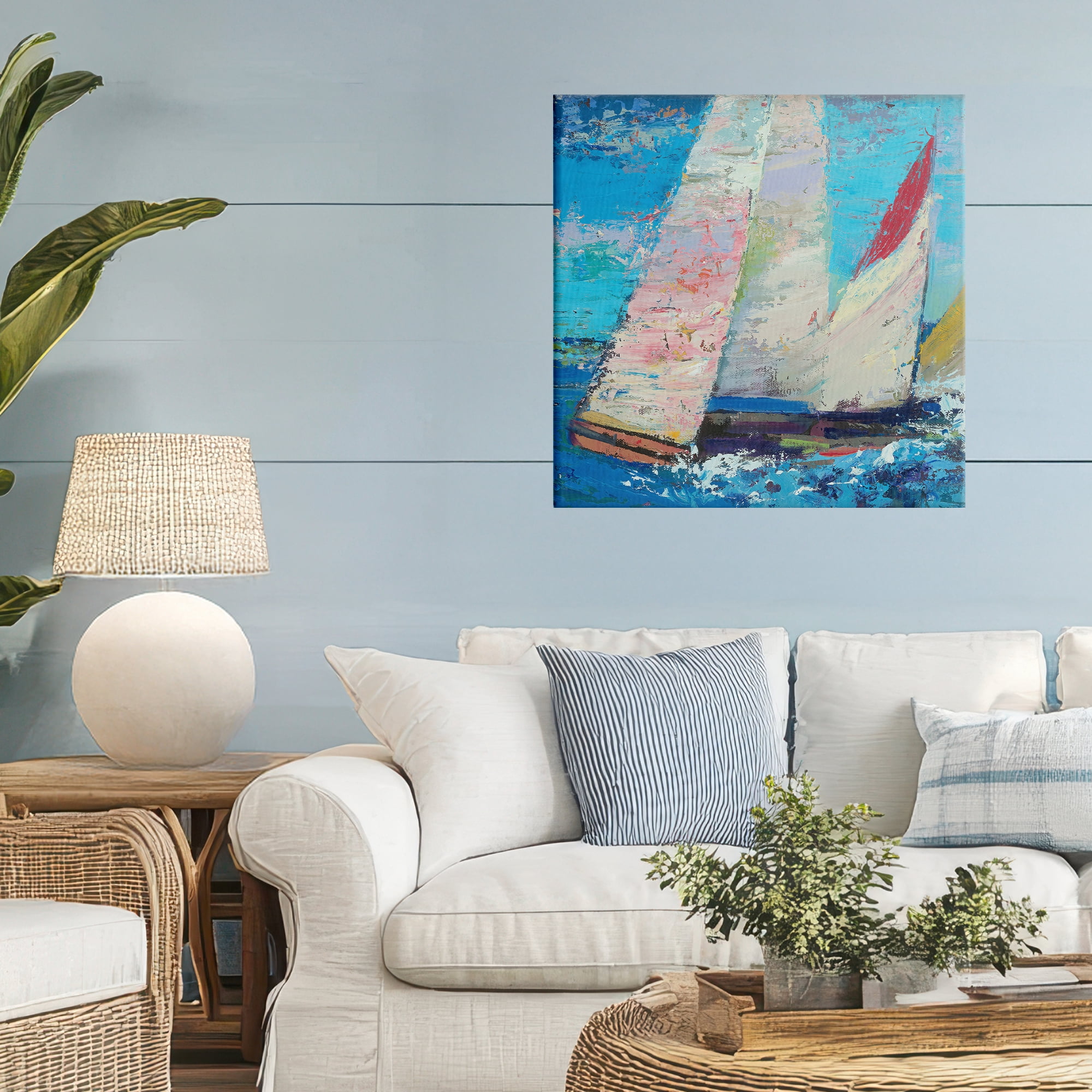 Stupell Industries Expressive Sailboats on Waves Canvas Wall Art, design by Beth A. Forst