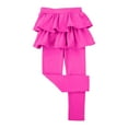 thumbnail image 4 of Cethrio Girls Leggings with Skirts, Soft Stretchy Elastic Waist Casual Dancing Pants Hot Pink Size 14, 4 of 8