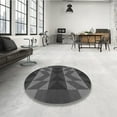 thumbnail image 4 of Ahgly Company Machine Washable Indoor Round Transitional Sonic Silver Gray Area Rugs, 3' Round, 4 of 7