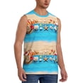 thumbnail image 2 of Bingfone Boards and Beach Pattern Men's Tank Tops Workout Sleeveless Tee Shirts Running Beach Tanks for Men-3X-Large, 2 of 7