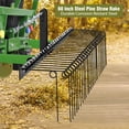 thumbnail image 3 of 60 Inch Pine Straw Rake, 26 Coil Spring Tines Durable Powder Coated Steel Tow Behind Landscape Rake with 3 Point Hitch Receiver Attachment Fit to Cat0 Cat 1 Tractors for Leaves Grass, Black, 3 of 7