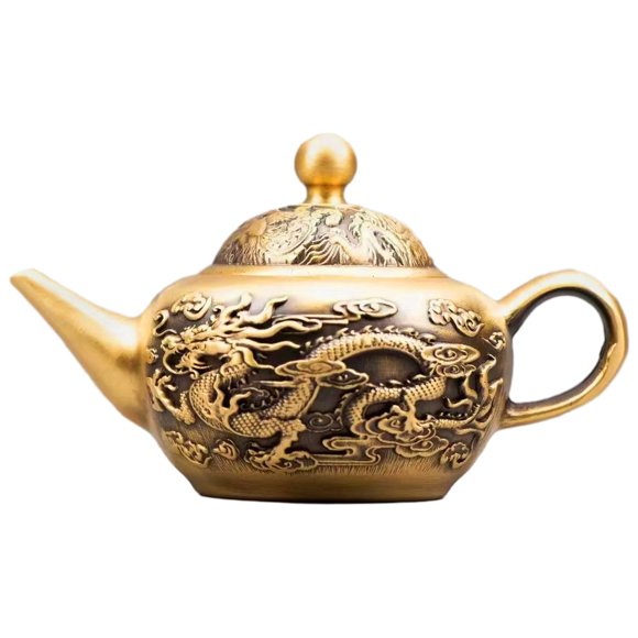Retro Brass Teapot Statue Home Desktop Decoration Small Brass Teapot-shape Figurine