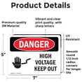 thumbnail image 2 of (2 Pack) High Voltage Keep Out OSHA Danger Sign 7 Inch X 5 Inch Vinyl Label Decal Sticker Weather Resistant, UV Protected for Workplace, Business, and Construction Site, Made in the USA, 2 of 7