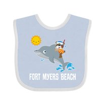 Inktastic Fort Myers Beach Florida Dolphin Boys or Girls Baby Bib