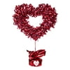 Way to Celebrate Valentine's Day Red & Silver Tinsel Heart Tree
