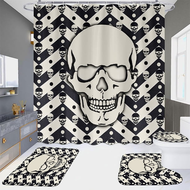 Bearachild Tapiz de poliéster impermeable de aplicación única para cualquier lugar, cortina de ducha, estera Contous antideslizante Juegos de accesorios de baño K23 tres piezas