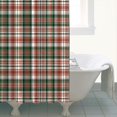 thumbnail image 4 of Green Red Brown and White Checkered Pattern Shower Curtain 72"x84" ,Bathroom Decorative Shower Curtains Set with 12 Hooks,Modern Waterproof Washable Shower Curtain, 4 of 6