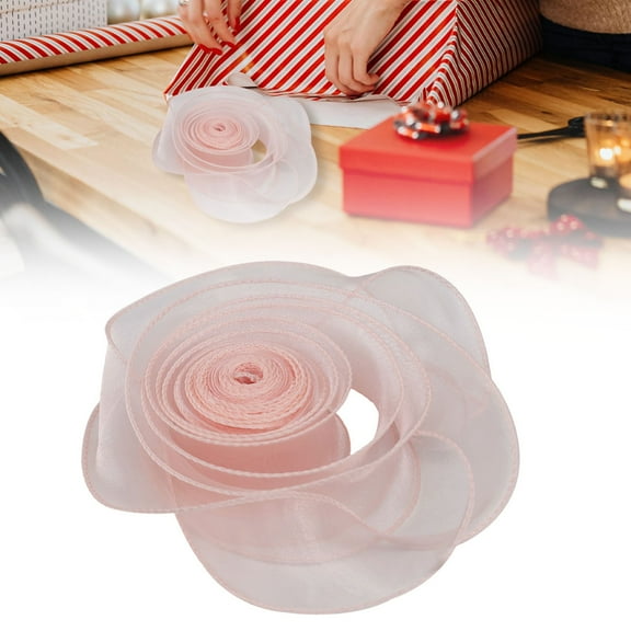 Sheer Organza Ribbon, Chrismas Chiffon Ribbons for Gift Wrapping Christmas Halloween Decoration Wedding Bouquet Crafts, 1 Roll, 1.5 In x 10 Yard