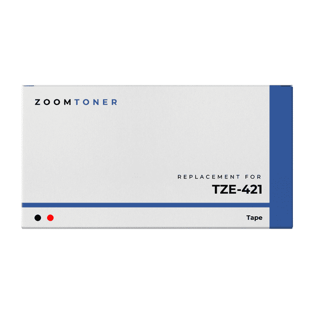 Zoomtoner Compatible pour Étiquette Brother PT7500 Brother P-Touch TZE-421 9mm (0.35 Pouces) Noir sur Rouge