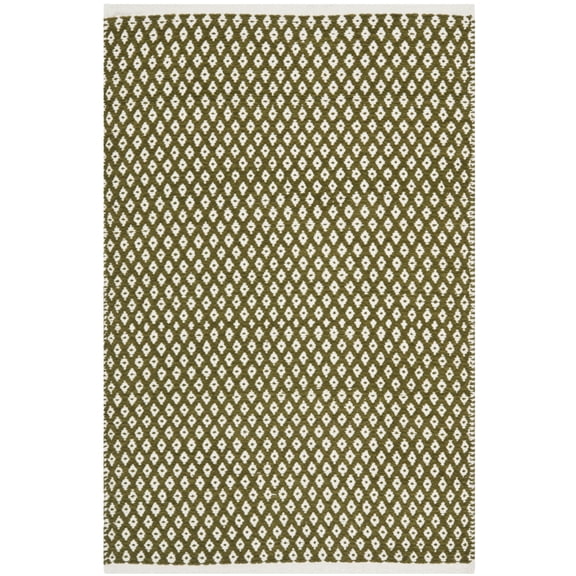 SAFAVIEH Boston Angelica Diamond Trellis Cotton Area Rug, Olive, 4' x 6'
