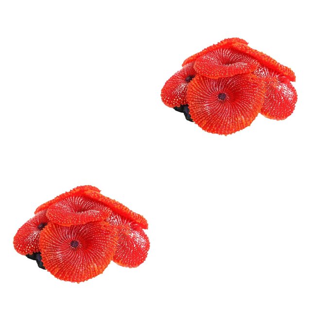 ZLight Aquarium Aquarium Paysage Plante Simulée Ornement en Résine Déco Nouveau Rouge 2 Ensembles