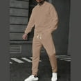 thumbnail image 2 of Sentmoon Tracksuit Men Sweatpants for Men Men Clothes Men Solid-Color Casual Loose Sports Corduroy Pocket Drawstring Long Pants Button Long Sleeve Turndown Collar Top Sets, 2 of 7