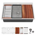 thumbnail image 3 of 30 Drop In Kitchen Sink - 30 x 22 x 9 inch Kitchen Sink Topmount Ledge Workstation 16 Gauge Stainless Steel Single Bowl Kitchen Sink, 3 of 7