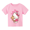 thumbnail image 3 of Camiseta de verano con estampado de Hello Kitty para niños y niñas, ropa para niños, camisetas de algodón para niños, camisetas deportivas de manga corta a la moda para edades de 3 a 14 años, camiseta, 3 of 5