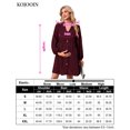 thumbnail image 5 of Women's Maternity Swiss Dot Dress V Neck Long Sleeve Button Down Mini Dress with Pockets, 5 of 5