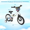 thumbnail image 2 of Costway Vélo pour Enfants de 14 Pouces avec Roues Stabilisatrices. Freins à Main et à Rétropédalage Doubles. Selle Réglable, 2 of 10
