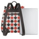 thumbnail image 3 of Balery Red and black argyle Mochila de Cuero para Mujeres, Gran Capacidad, Bolsa de Viaje Multifuncional, Mochila de Cuero y Bolsa de Hombro para Mujeres, 3 of 4