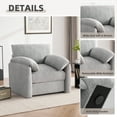 thumbnail image 4 of Chenille Oversized Armchair, 38.6" Wide Accent Chairs for Living Room & Bedroom Modern Lounge Chair, Upholstered Mid-Century Reading Chair, Comfy Living Room Chair, Single Sofa Chair, LightGrey, 4 of 6