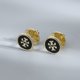 thumbnail image 1 of Pendientes De Plata Clásica Tory Burch Doble T Joyería Chapado En Oro De 18 Quilates Redondos TB Para Damas, 1 of 4