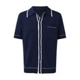 thumbnail image 4 of Sngxgn Men's Short Sleeve Regular Fit Soft Polo Shirt(Navy,L), 4 of 6