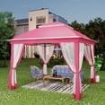 thumbnail image 3 of GAZEBETER 11' x 11' Pop up Gazebo with 4 Sidewalls Mosquito Netting-Waterproof and UV Resistant for Patios,Weddings,Pink, 3 of 9