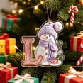 thumbnail image 4 of Purple Snowman Letter Ornament, Flat Acrylic Single Initial Pendant, Xmas Snowman Letter Hanging Decor for Christmas Tree, 4 of 7